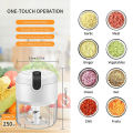 Rechargeable Mini Electric Chopper - USB Rechargeable Chopper - Food Chopper Kitchen Tools - Vegetable & Meat Mini Turbo Cutter - Electric Garlic Masher - Stainless Steel Blades (Bowl: 250 ML). 