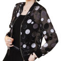 Bingirl Women Coat Patchwork Round Neck Long Sleeve Zipper Jackets Fashion Printed Sun Protection Clothes. 