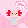 Crochet Kit DIY Salamander Crochet Kit with Knitting Yarn Needles Plush Doll Easy(Pink). 