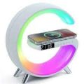 G63 G Shaped Lamp - Bluetooth Speaker For PC & Mobile - 15W Wireless Charger - Digital Alarm Clock - Mini Portable Speaker - Lamp For Bedroom Side Table & Study Table - Night Light - Show Piece For Room Decoration. 