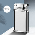 Creative Blue Flame Windproof Straight Metal Lighter Portable Personalized Open Fire Inflatable Wenzhou Lighter Wholesale. 