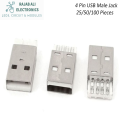 10/25/50 Pieces  USB 3.0 4-Pin Male Port Connector  Jack Solder USB Repair Replacement Adapter Mobile Charger. 