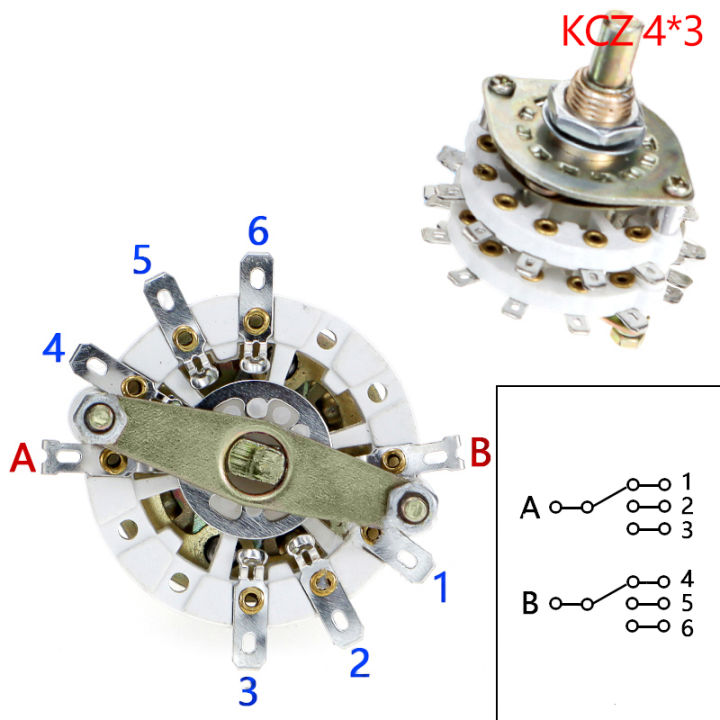 KCZ 2 Pole 6/7/8/9/10/11 4 Pole 3/5 Position With Channel Rotary Switch Selector With Cap Rotary Switch Selector Demoo