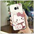 For Samsung Galaxy S7 edge Back Cover Case Fashion Cartoon cat Square Frame Shockproof Camera Lens Protector Phone Cases. 