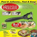 Miracle Peeler 2 In 1 Julienne Peeler Mandolin Vegetable Slicer Cutter. 