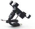 Mobile Phone Holder with USB Charger Bike Mobile Holder (Black) Bike Mobile Holder (Black). 