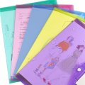 12Pcs Multi File Envelope PVC Snap Button File Bag 6 Colors Plastic with Business Card Holder File Bag. 