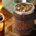 Stainless Steel Mug Viking Style Wooden Barrel Cup Vintage Coffee Mugs Double Wall Drinking Cups Kitchen Supplies. 