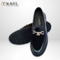 Travel Collection - Chunky Loafers Shoes - Best Quality Formal shoes for men - Black Color. 