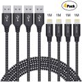 IWAVION iPhone Charger Cable, 4pack 3ft/1m Lightning Cable Nylon Braided iPhone Cable USB Sync Cord Fast iPhone Charging Cable for iPhone Xs Max X XR 8 7 6s 6 Plus SE 5 5s, iPad Mini/Air, iPod. 