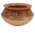 Clay Handi (Mitti Ki Handi) With Lid glazed (Large) for cooking| Clay Crockery Pots | Earthen Crockery Pots | Terracotta Crockery Pots. 