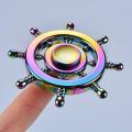 Boat Handle Rainbow Metal Fidget Spinner. 