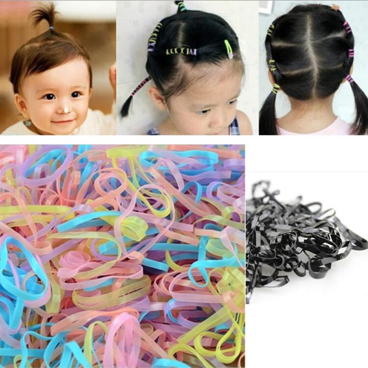 Family Adjustable Elastic Girl Rubber Hair Ties BanRope For Girl d 400500 Pcs