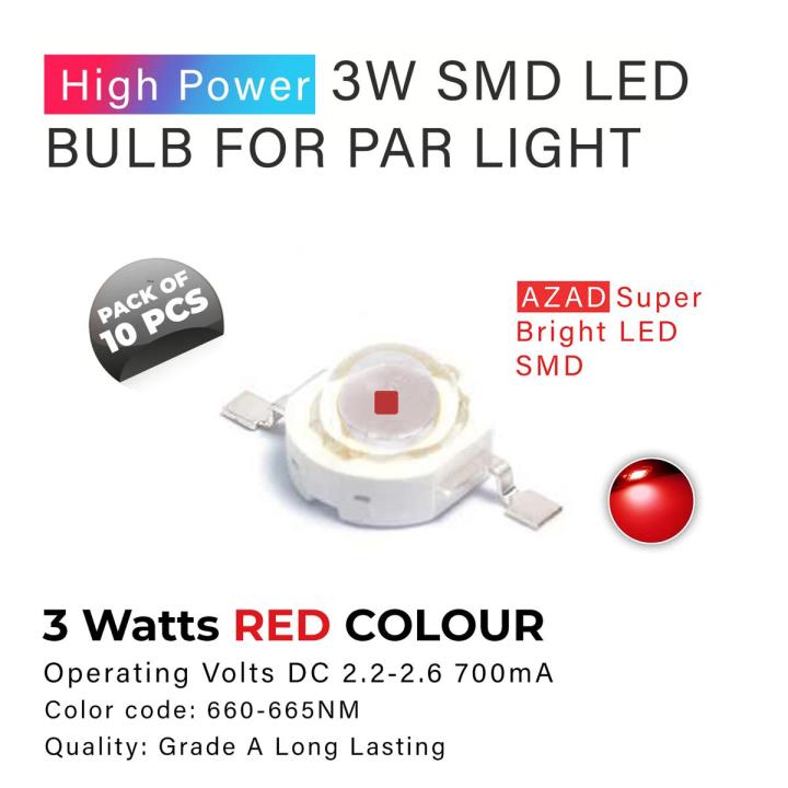 3 Watts High Power SMD LED Lights Red