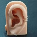Small Size Piercing Hoop Silver Ball Nose Ring Silver Nath in Pure 92.5 Sterling Silver (2pcs). 