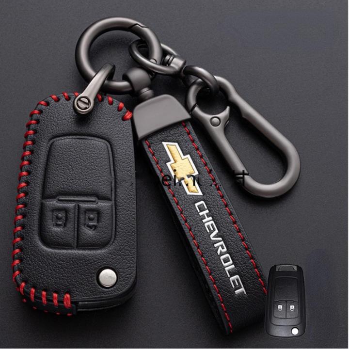Leather Car Key Case Cover For Buick Chevrolet Covoz Cruze Aveo Trax Opel Vauxhall Mokka Encore Astra Corsa Meriva Zafira Fob
