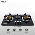 HANCO Hob Model 601 - 3 Burners Tempered Glass Black Dynamold Heavy Grill Easy to clean Pulse Ignitor. 