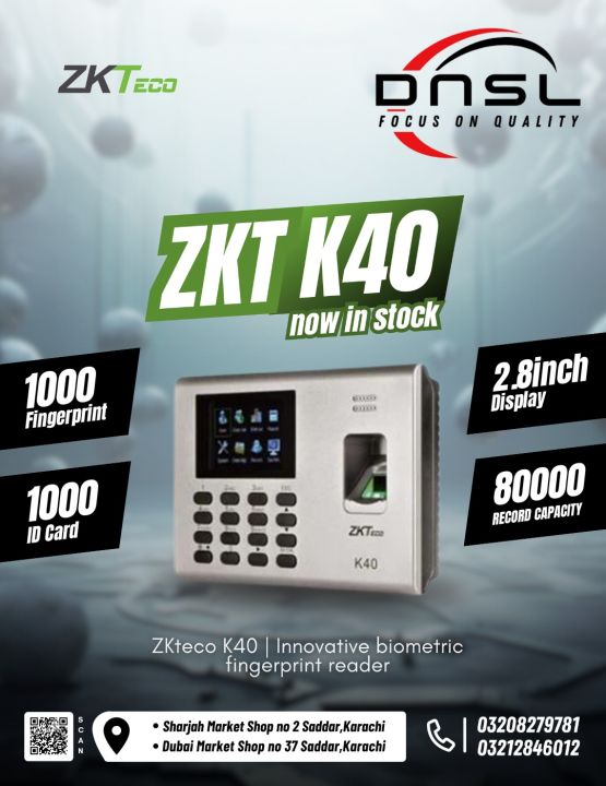 ZKT ZKteco K40 fingerprint reader | ZKTK40 Attendance machine | Best Price in pakistan