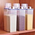 Plastic Airtight Food Storage Container with Measuring Cup 2.5KG / 1.5 Kg Cereal Grain Rice Storage Box. 