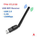 MT7601 Mini USB WiFi Adapter 150Mbps Wireless Network Card RTL8188 Network Card Wi-Fi Receiver for PC Desktop Laptop 2.4GHz CF8. 