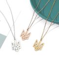 Ukraine National Emblem for TRIDENT Necklace Tryzub Ukrainian Symbol Necklace Silver/Gold/RoseGold Color Chain Pendant 40GB. 