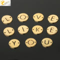 CSJA Gold Color Stainless Steel Bracelet for Women Beaded Beads Initial Letter Bracelets Dainty Jewelry Pulsera Fashion S691. 