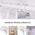 plastic curtains for bathroom Waterproof Shower Curtain With 12 Rings For Bathroom Toilet- Multi Color. 