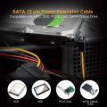 SATA Power Cable, 2-Pack 8-Inch SATA 15 Pin Male to 2XSATA 15 Pin Down Angle Female Power Splitter Cable. 