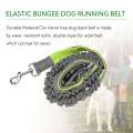 Hands Free Dog Leash, Retractable Dog Running Leash, Elastic Bungee Dog Running Belt,Jogging Lead with Waist Belt Green. 