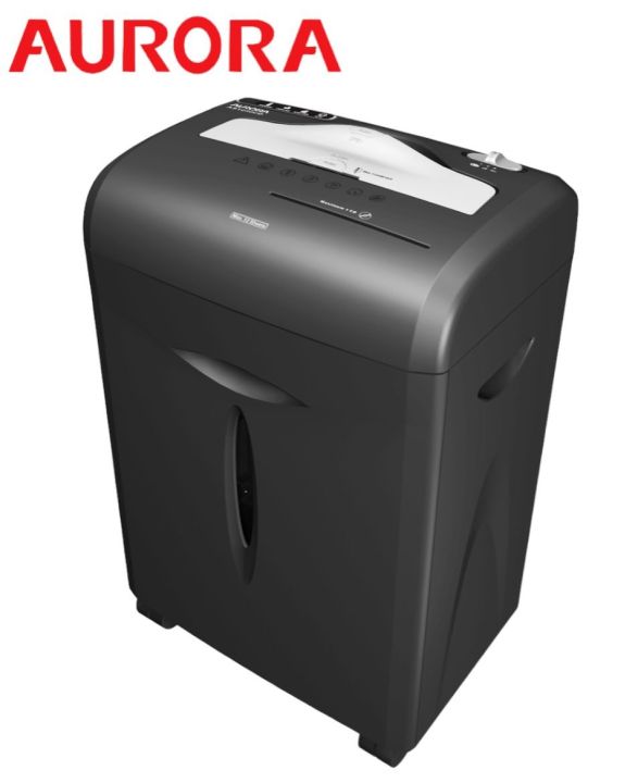 Aurora AS-1230CD Paper Shredder, 12-Sheet Crosscut Shredder (5x55mm) with 15ltr Bin, Shred CD/Card/Mail/Staple/Clip,  P-3 Security Level Document Shredder with 220mm throat width, Shred safe feature and castor wheels, Perfect for Home  and Office use