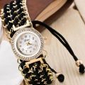 Analog Watches For Girls Luxury Stylish Girls Analog Handmade Braided Bracelet Watch Thread Knitted Weaved Strap Women Dress Casual Watches Relogio Feminino Female Ladies Wrist Watch Best For Personal Use Or Gift Birthday Party. 
