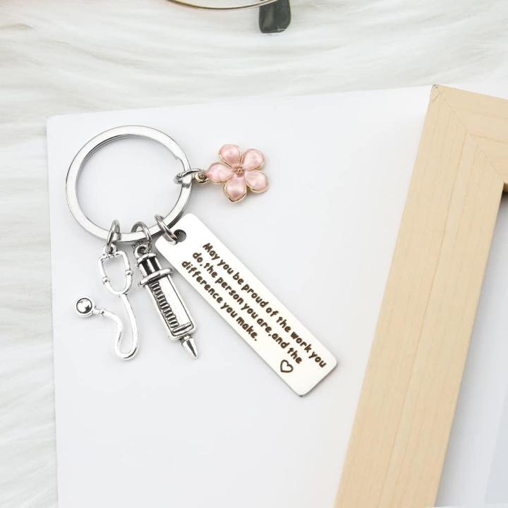Inspirational Nurse gifts Trendy  Engraved Personalized Nurse keychains Customized Nurse graduation gifts for Nurses Nursing students Physician assistants  Birthday gifts Professional graduation gifts