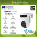 Ezviz by Hikvision H9C 5MP+5MP Dual Lens Wireless Wi-Fi IP Camera Outdoor Pan/Tilt 3K CCTV Security Camera  Co-Detection Tracking  AI-Powered Human/Vehicle Shape Detection  Color Night Vision  Weatherproof  Two-Way Talk Supports Up to 512 GB Storage. 