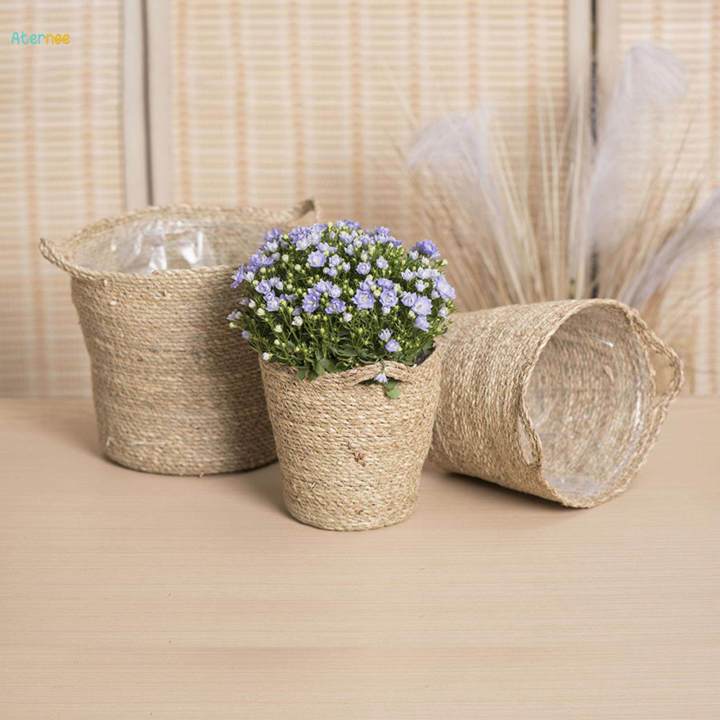 Woven%20Planter%20Basket%20Seagrass%20Plant%20Basket%20with%20Liner%20Lawn%20Flower%20Pot%20Cover%2015cmx20cmx11cm%20-%20Image%205