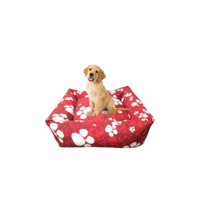 Puppy /Cats relax  Printed  Beds - Red