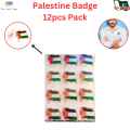 Palestine Badge 12pcs Pack Collection, The Party Shop VipFlags, Top National Country Flags, Free Gaza Palestinian Zindabad, Freedom, Hammas Battle Azadi,. 