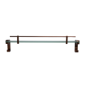 STYLISH BATHROOM ACCESSORIES SET | SHINY COPPER | 4-PIECE ALUMINUM SET | RUST-PROOF | MODERN DESIGN | SOAP DISH, BRUSH HOLDER, TOWEL ROD, GLASS SHELF. 