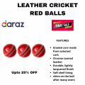 Quality Red leather ball for Professional Players - Thick Guage Leather Cricket Ball- Red Cricket Hard Ball. 