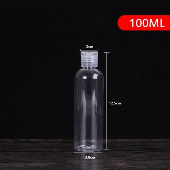 Clear Plastic Empty Bottle with Flip clear Cap Oil, Lotion, Shampoo Container