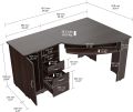 L-Shaped Corner Desk New Design Modern High End office table Living Room Table  With 2 Drawer 1 Cabinet  and Keyboard Tray  4 in 1 Office Table. 
