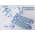WOOLEN BABY BOYS DRESS SET / NEWBORNS CROCHET CLOTHES SET. 