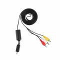 Multi Out AV Cord Video/Audio Cable 3 RCA Flat For Playstation PS PS2 PS3. 