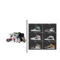 SNEAKYEAR - Pack of 5 STACK'EM Stackable Sneaker Crates Plastic Storage Boxes with Magnetic Side Latch for Men & Women Sneakers, Jordans, Air Max, Yeezys, & Shoes in Black & White. 