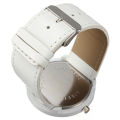 Women Big Case Pointer Soft Faux Leather Strap Quartz White Pencil Wrist Watch. 