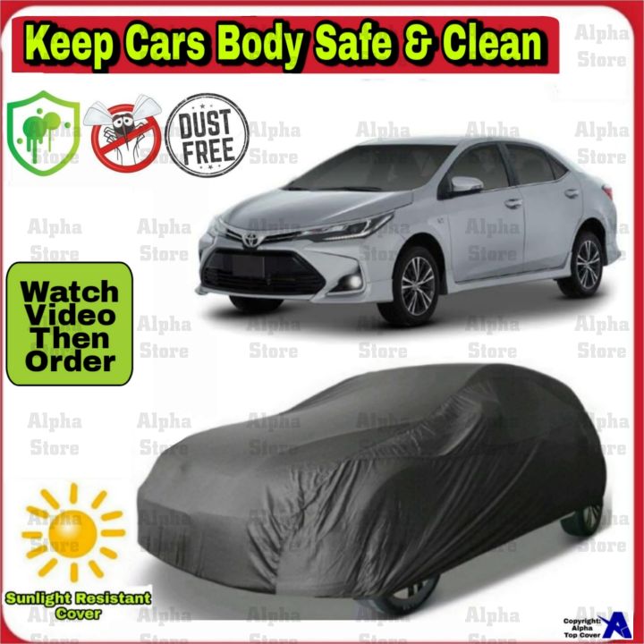 Toyota Corolla X Altis Grande ALPHA Car Cover - Long Life Paracute Quality Dust proof Anti Scrtch UV Resistant Car Top Cover Toyota Corolla X Altis Grande 2015 2016 2017 2018 2019 2020 2021