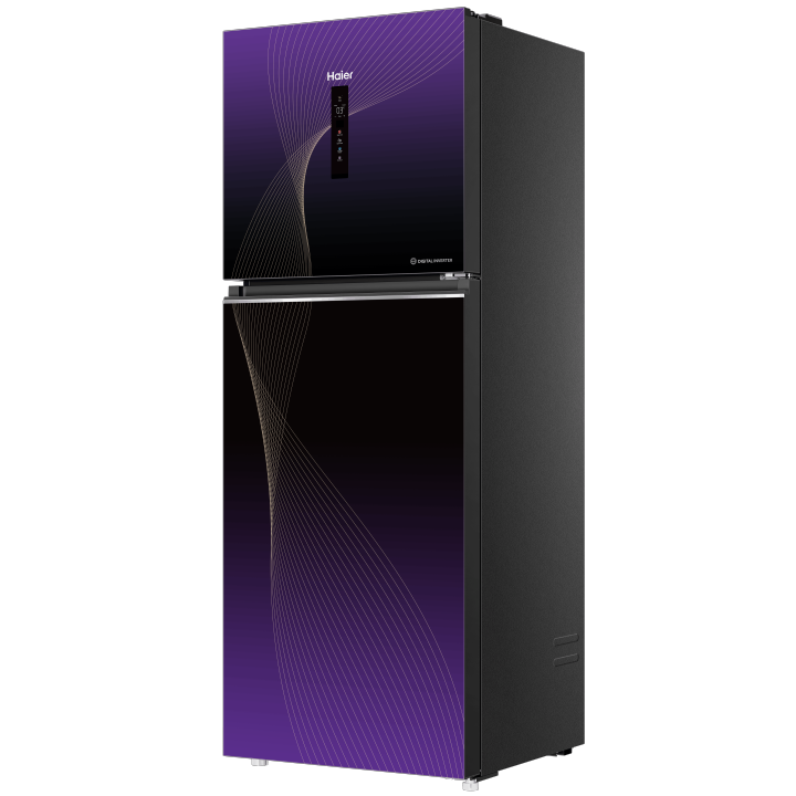 Haier 16 Cu Ft - Digital Inverter - HRF-458IAPA+ ( Digital Control Panel + Turbo Fan + 4 Temperature Sensors + Inverter Compressor + Glass Door) Purple Colour Refrigerator / 10 Years Warranty