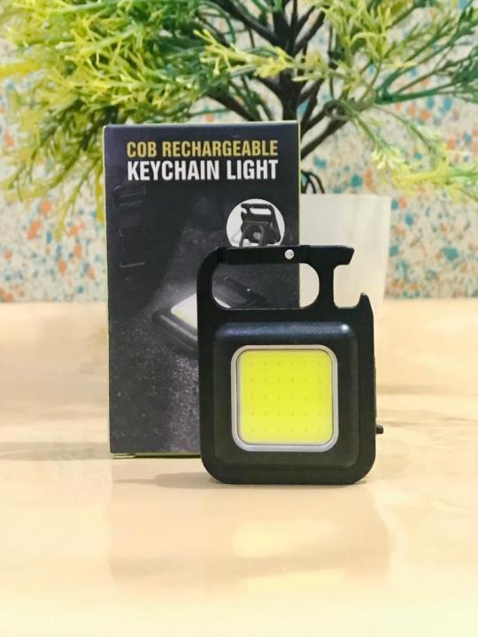 New Arrival Magnetic COB Keychain Light 800Lumens Bright USB Rechargeable Flashlight 3 Light Modes Portable Folding Work Lamp.