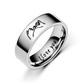 Stackable I Love You Hand In Hand Gestures BFF Friendship Flat Knuckle Jewelry Stainless Steel Dome Couple Ring. 