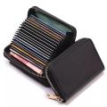 Men's Genuine Leather Card Holder Storage Bags Blocking Zipper Thin Pocket  Stylish mini wallet for girls- Stylish Purse for girls. 