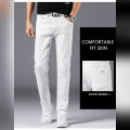 White Cotton Jeans Pants for Boys. 